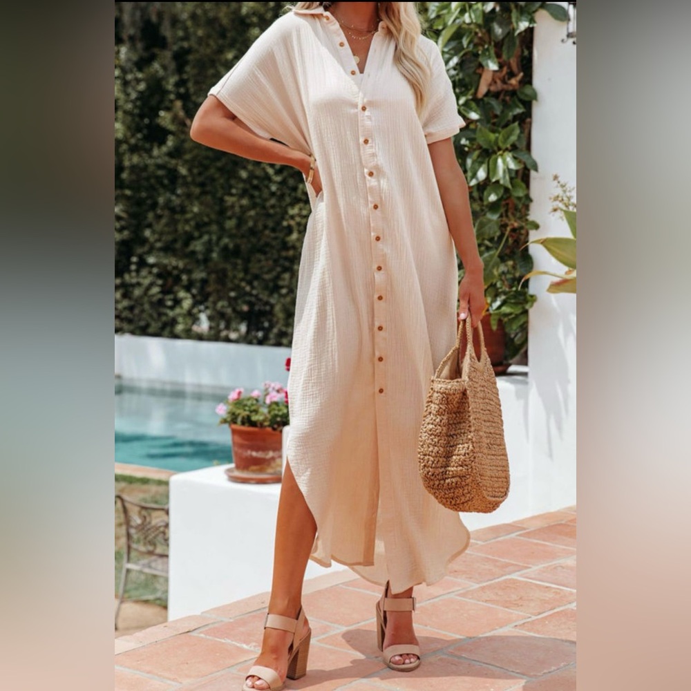 Sold



Cream Button-Down Muslin Maxi Dress